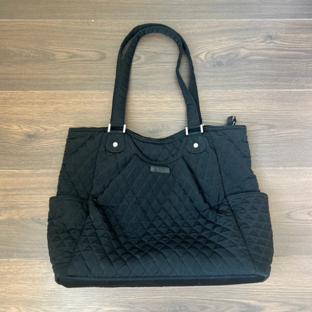 Black Quilted Tote Bag